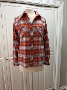 Plaid Flannel Shirt with Decorative Back & Pockets!